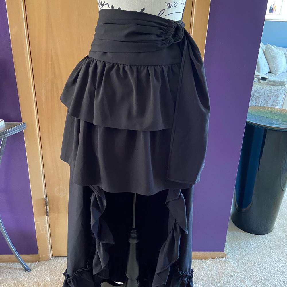 Hi lo black, ruffled skirt, never used.